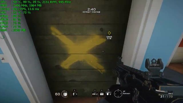 Tom Clancy's Rainbow Six Siege on i5 6600 3.30 GHZ+ Sapphire R9 270 2GB OC смотреть онлайн