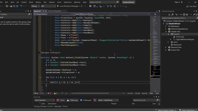 #datagridview #VisualStudio2022 #C++ #winforms