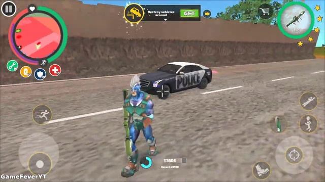 Rope Hero: Vice Town (BD Assault Machine Fight 3X Car Robot)Auto Robot in Base - Android Gameplay H смотреть онлайн