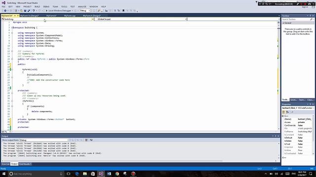 How to switch first form to second and second to first form in GUI C++ using MS visual Studio 2013. смотреть онлайн