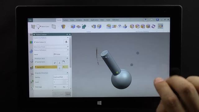 Touch Screen CAD on Tablet in NX 10 смотреть онлайн