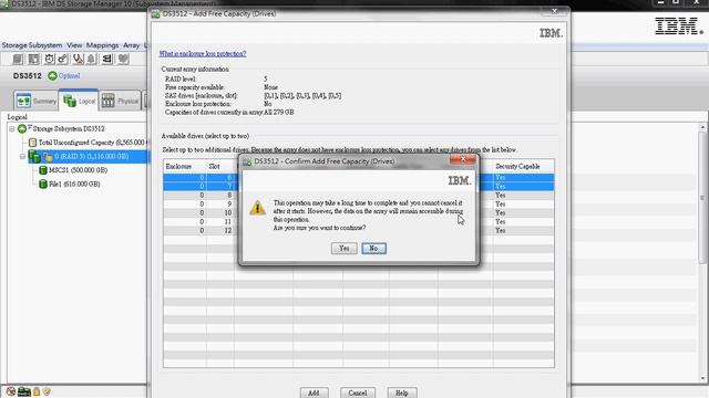 IBM DS3512 Expand Array Disks for LUN Capacity Increase смотреть онлайн