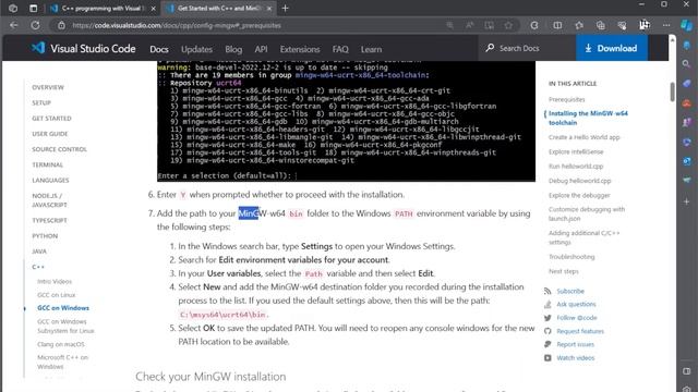 C/C++ Visual Studio Code Kurulumu Nasıl Yapılır? | Mingw Kurulumu смотреть онлайн