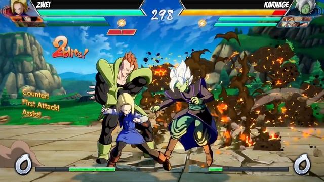 Zwei(Team Android) Fights Karnage(Zamasu/Gotenks/Tien)[DBFZ PS4] смотреть онлайн