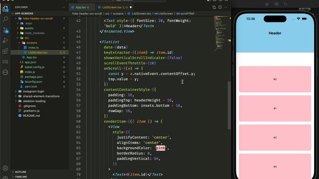 ASMR Programming - React Native Hide Header on Scroll Example - No Talking смотреть онлайн