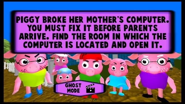 piggy neighbors family home obby escape gameplay video games android game new update level 1 to 2 смотреть онлайн