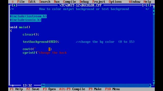 How to change background color in c ,output text background change in turbo c++|| смотреть онлайн