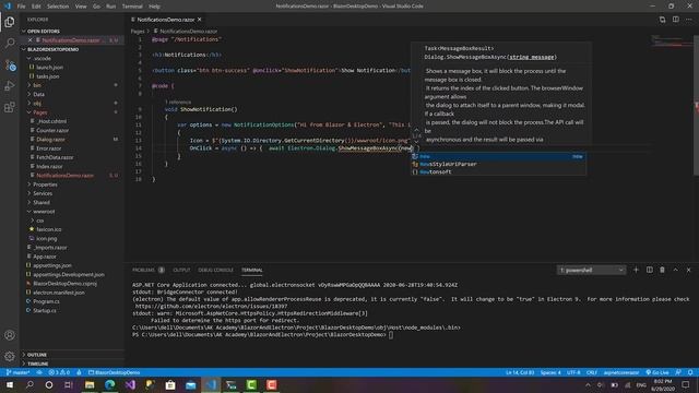 08 Blazor & Electron for Desktop Development Push Notifications & Advanced MessaageBox | AK Academy смотреть онлайн