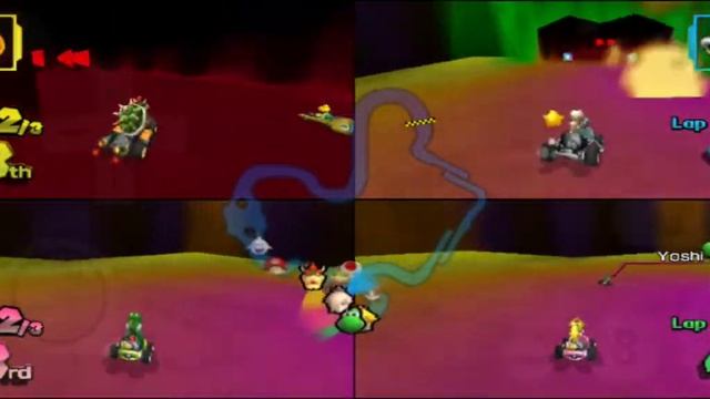 Mario Kart Wii (DX) 4 player performance demo on Android смотреть онлайн