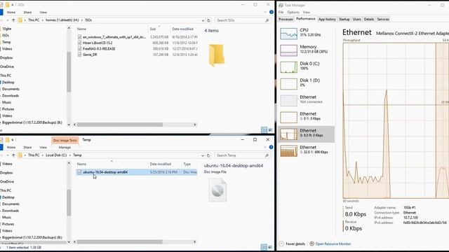 Throughput Measurement of my 10Gbe Network -- Windows File Copy смотреть онлайн