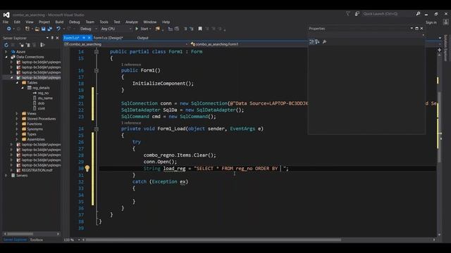 The Combo box as a Search option in C# windows form application смотреть онлайн