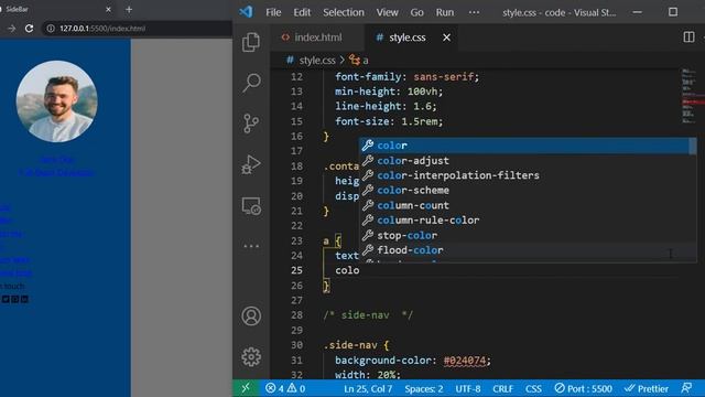 How To Make Sidenav Using HTML & CSS Step by Step смотреть онлайн