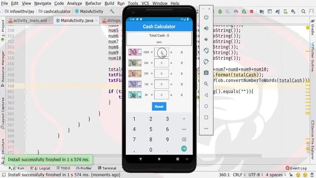 Calculator app in android studio | Cash Calculator app in android | Fixing Errors Part 14 смотреть онлайн