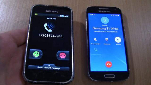 Incoming call & Outgoing call at the Same time Samsung S1 White + Samsung S4 mini android 11 смотреть онлайн