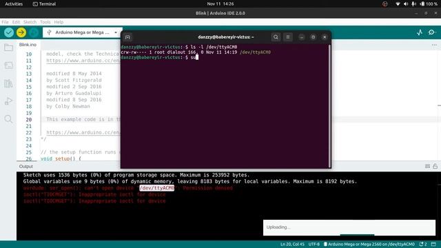 Arduino Upload Error on Ubuntu (/dev/ttyACM*) смотреть онлайн