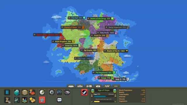 1.1K Year Struggle for Dominance| Worldbox Timelapse смотреть онлайн