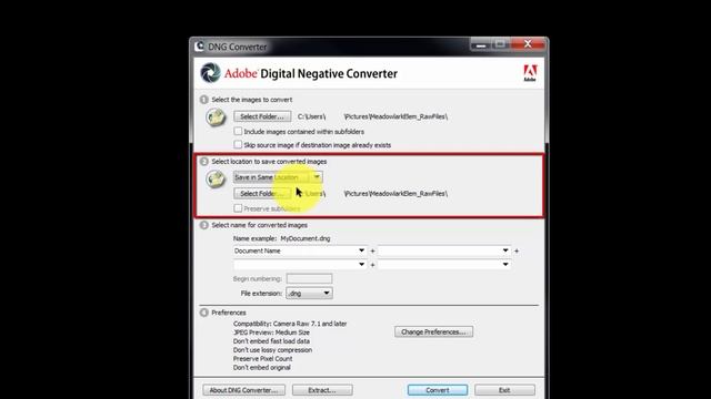 Adobe Digital Negative Converter Software смотреть онлайн