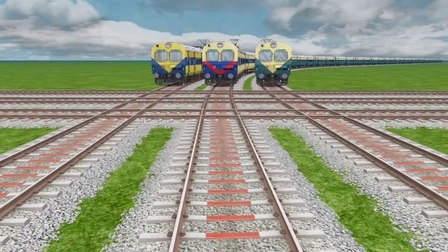 Nine Trains Coupling and Crossing are bumpy Railroad Track//train simulator gameplay,train sim worl смотреть онлайн
