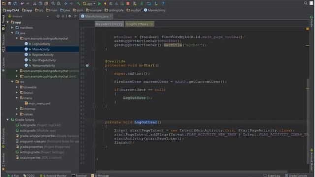 Android Studio Tutorial - Chat Application with Firebase - myChAt App - 09 Logout and MenuBar смотреть онлайн