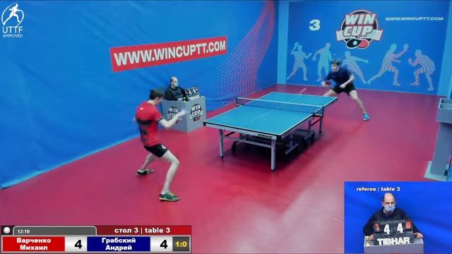 Варченко Михаил 3-2 Грабский Андрей Турнир Восток 5 WINCUP 23.10.21 ПрямаяТрансляция Зал3 смотреть онлайн
