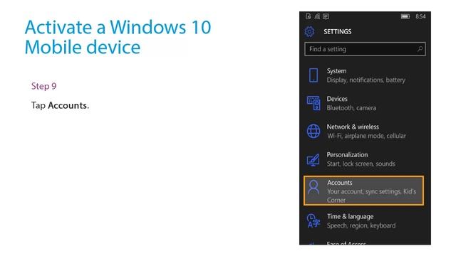 Activate a Windows 10 Mobile device смотреть онлайн