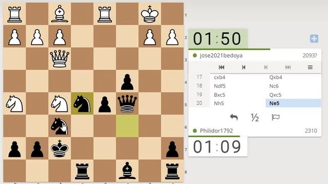 Латышский гамбит, вариант Млотковского (Latvian Gambit, Mlotkowski Variation) смотреть онлайн