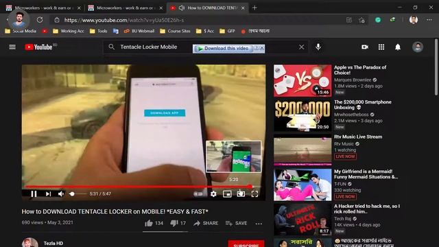 $0.10 Youtube Job | Microworkers | সহজেই করে ফেলুন | Bangla Tutorial | смотреть онлайн