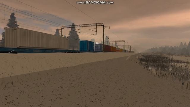 2ЭС6-125 С Грузовыми Вагонами В Trainz Simulator 2012 смотреть онлайн