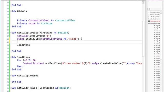 B4X B4A Android Tutorial - CLV swipe смотреть онлайн