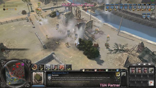 CoH 2 {Xeonzs Ai Mod}{High Resources}{200 Pop Cap} 2v2 UFS vs OKW,GER {4K} смотреть онлайн