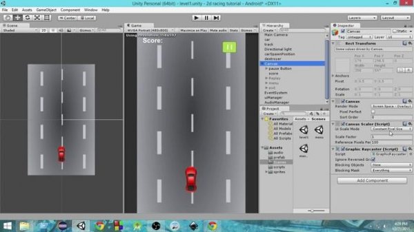 21. Unity Scale Game To Different Screen Resolution/Size - Unity Android Game Development Tutorial