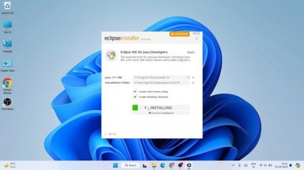 How to install Eclipse IDE 2024-03 on Windows 10/11 [ 2024 ] with JDK 22 | JAVA Developers