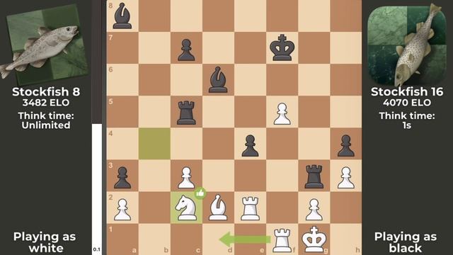 Stockfish 16 NNUE vs Stockfish 8 смотреть онлайн
