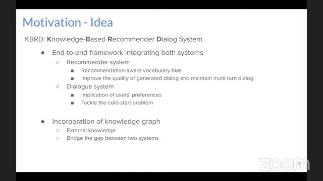 Conversational Recommendation Systems I (CS6101: Week 09 - WING Reading Group Sem 2020) смотреть онлайн