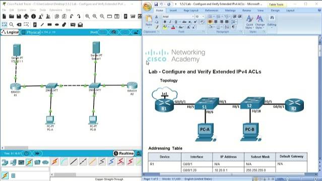 5.5.2 Lab - Configure and Verify Extended IPv4 ACLs смотреть онлайн