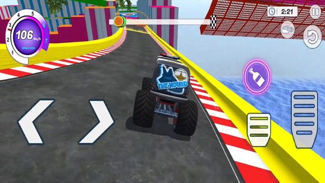 Impossible Monster Truck Stunts- Monster Truck Mega Ramps - Android Gameplay #2 смотреть онлайн