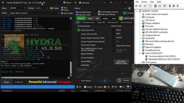 Redmi Note 9 (merlin) Unlock Bootloader by Hydra Dongle