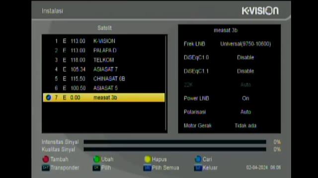 CARA PROGRAM K-VISION KU-BAND SATELIT BARU MEASAT 3B смотреть онлайн