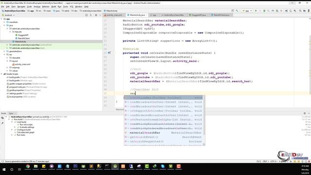 Android Development Tutorial - Sync your Search Bar with Google or YouTube смотреть онлайн