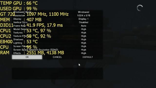 MGS V Ground Zereos: GT 720 Overclock 1GB/E8400 Overclock/DDR3 4GB смотреть онлайн