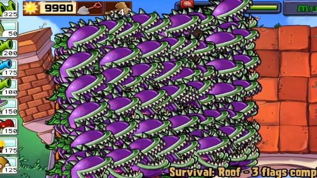 Survival Roof - 999 Chomper vs 999 Zombie || Plants vs Zombies mod menu смотреть онлайн