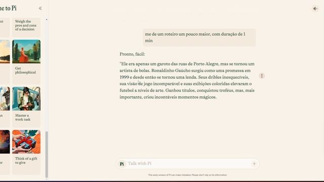 NOVA A.I MELHOR QUE CHATGPT: Pi A.I faz prompt para IMAGENS e CONVERSA!!! смотреть онлайн