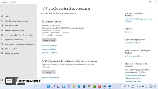COMO ATIVAR O WINDOWS DEFENDER E FIREWALL DO SISTEMA WINDOWS 11 смотреть онлайн