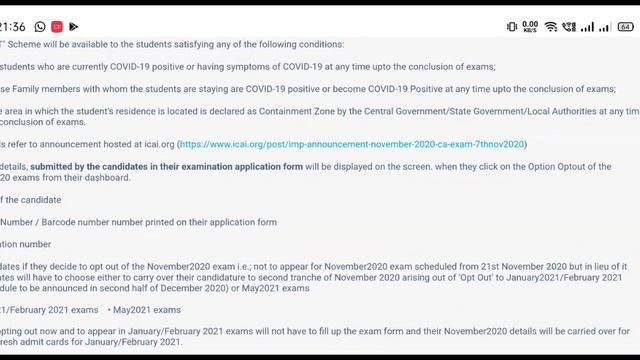 OPT OUT WINDOW LIVE |CA EXAM NOV20| OPT OUT FULL PROCESS | PLEASE SUBSCRIBE смотреть онлайн