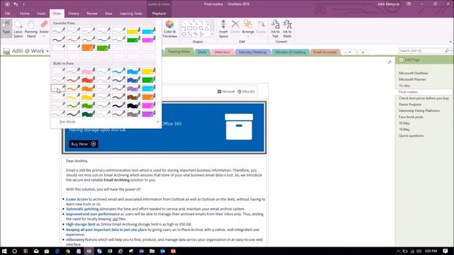 How to use Pen feature in OneNote 2016? смотреть онлайн