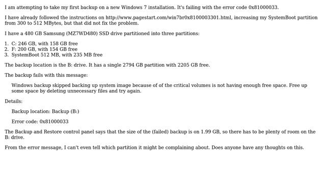 Windows 7 Backup Fails with 0x81000033 смотреть онлайн