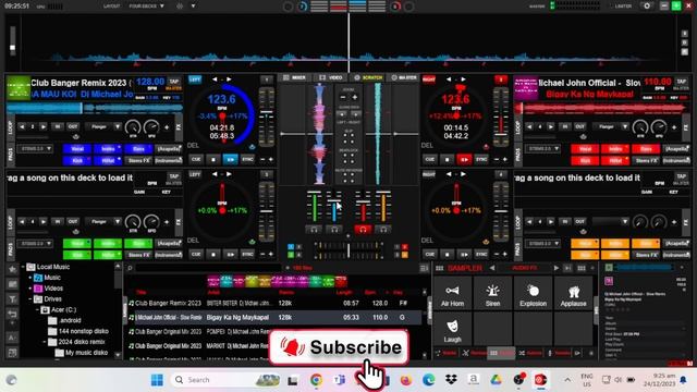 CLUB BANGER REMIX 2024 USING VIRTUAL DJ software ON PC WINDOWS 11 pro смотреть онлайн