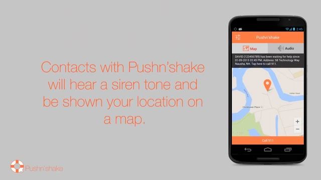 Pushn'shake Personal Safety App for Android смотреть онлайн