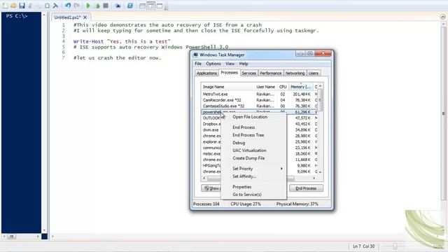 ISE Auto Recovery Feature in Windows PowerShell 3.0 смотреть онлайн
