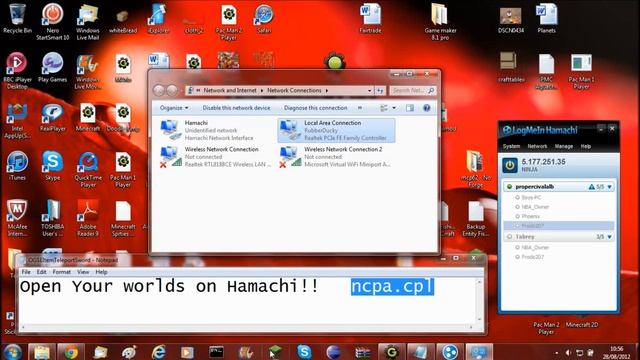 Minecraft - How to open LAN world using Hamachi 12w34b/1.3.2 смотреть онлайн